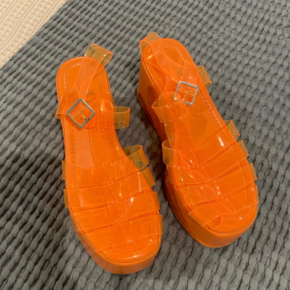 SHEIN platform jelly sandals